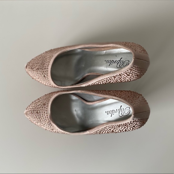 Paprika | Pink Rhinestone Studded Stiletto Heels - Picture 9 of 11